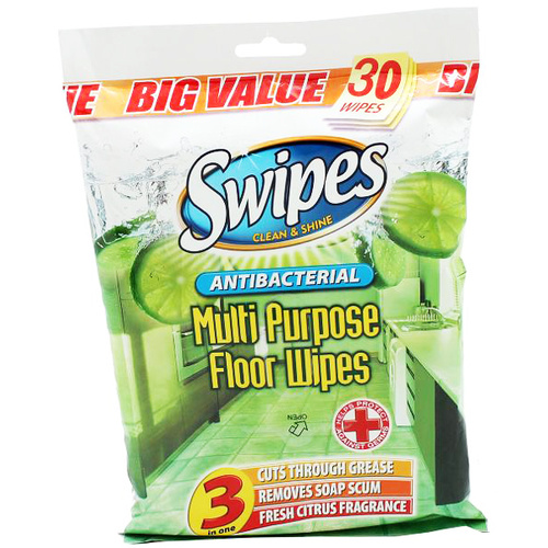 Swipes Antibacterial Multi Purpose Floor Wipes 30pk