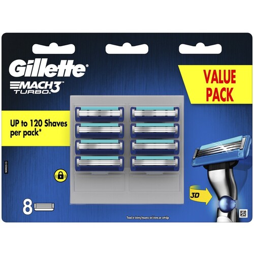 Gillette Mach3 Turbo Cartridges 8pk
