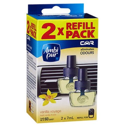 Ambi Pur Car Fragrance Vanilla Voyage Refill 2 x 7ml