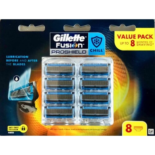 Gillette Fusion Proshield Chill Cartridges Refills Value Pack 8