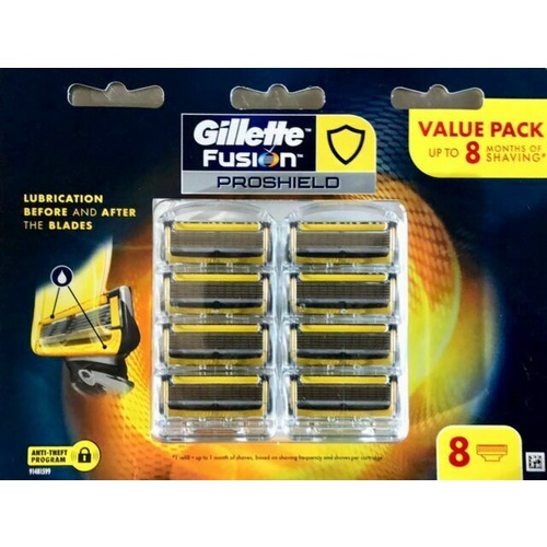 Gillette Fusion Proshield Cartridges Refills Value Pack 8