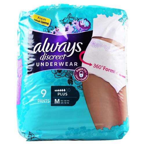 Always Discreet Underwear Plus Medium Pk9