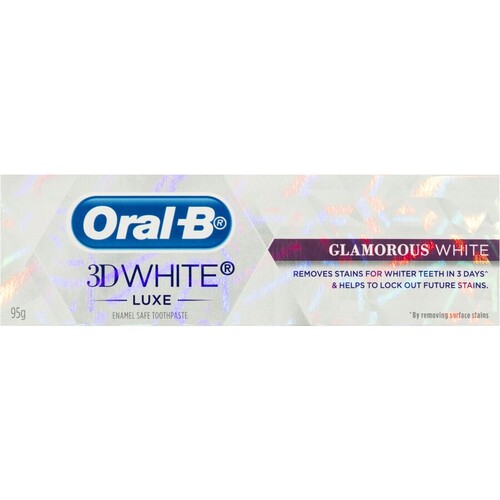 Oral-B 3D White Luxe Glamorous White Toothpaste 95g 3pk