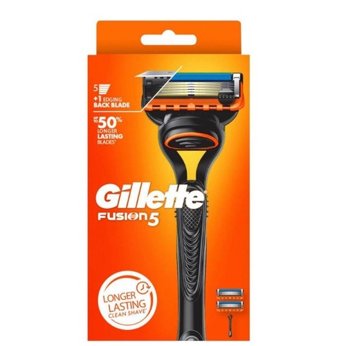 Gillette Fusion Razor Handle +2 Refill Blades 1 Each