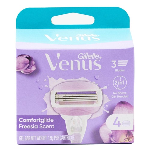 Gillette Venus Comfortglide Freesia Women's Razor Blade Refills 4 Pack