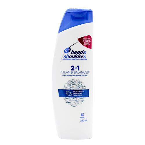 Head & Shoulders 250ml Anti Dandruff Shampoo & Conditioner 2 In 1 Clean & Balanced 