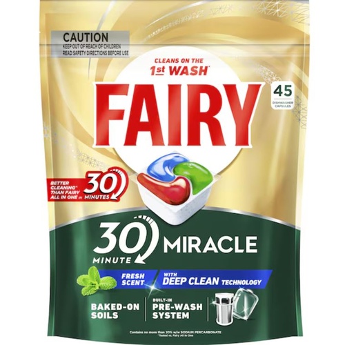 Fairy 30 Minute Miracle with Deep Clean Technology Fresh Scent 45PK