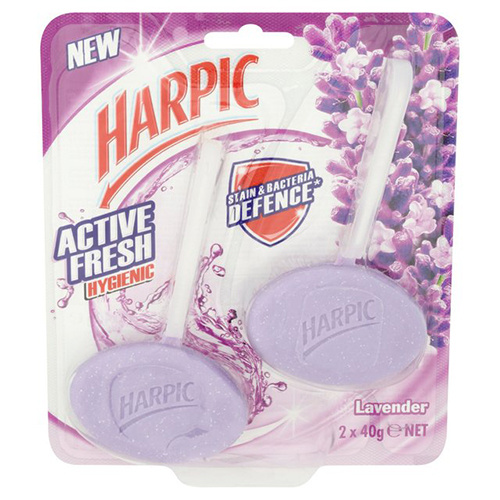 Harpic Active Fresh Hygienic Toilet Block Lavender Twin Pack 2 x 40g