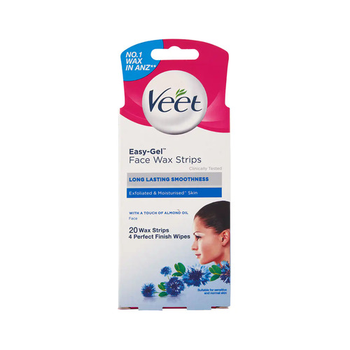 Veet Easy-Gel Face Wax Strips Sensitive Skin 20pk