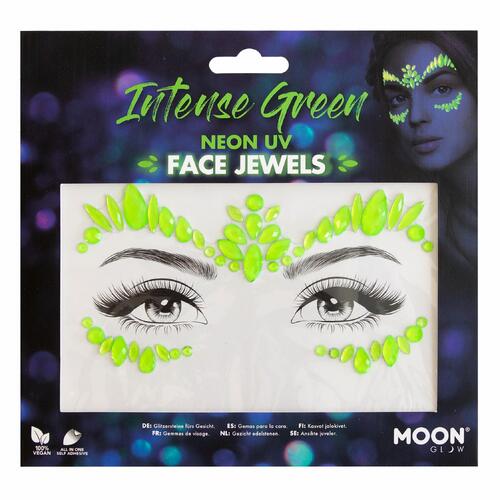 Neon UV Face Jewels Intense Green