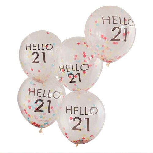 Mix It Up 'Hello 21' 30cm Balloons Bright Size