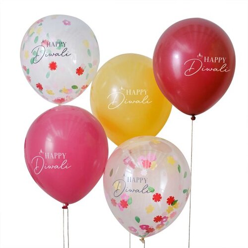 Diwali Assorted Latex Balloon Bundle Size 5pk