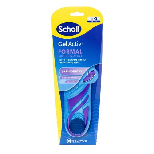 Scholl 1 Pair Gel Activ Formal Supported Feel Springiness Gelwave Technology Size L 7-12