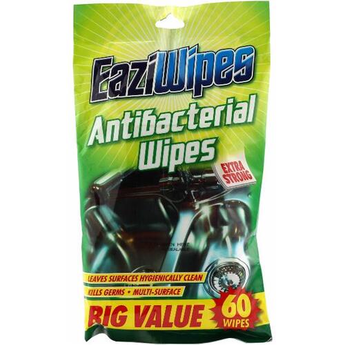 EaziWipes Antibacterial Wipes 60 Pack 16 x 20cm