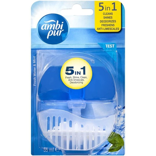 Ambi Pur  5 in 1 Toilet Rim Cage Fresh Water & Mint 55ml