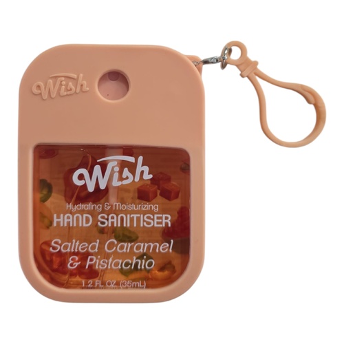 Swisscare Hydrating Mist Hand Ssanitiser With Silicone Case And Clip 35ml [Scent: Salted Caramel & Pistachio]
