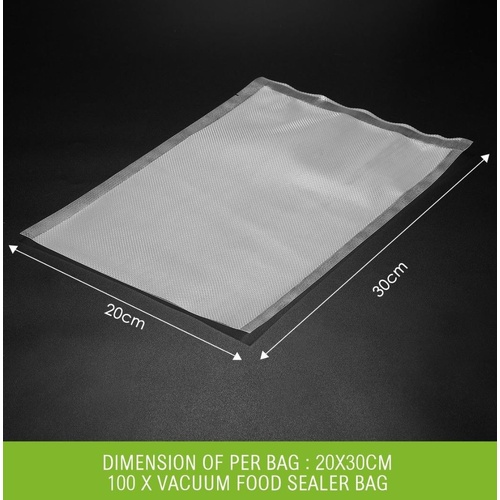 Vacuum Seal Bags 100PCS 20 x 30CM Embossed Pre-cut Food Saver Bags