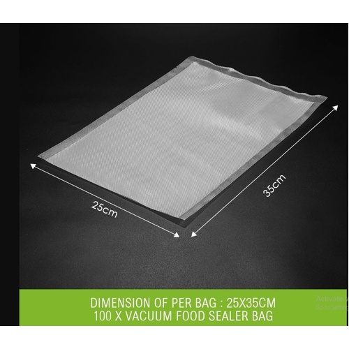 Vacuum Sealer Bags 25cm x 35cm Embossed 100PK