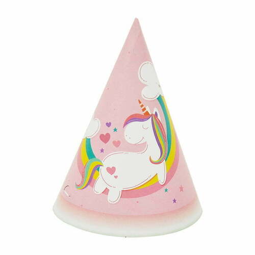Unicorn Party Cone Hats 8PC
