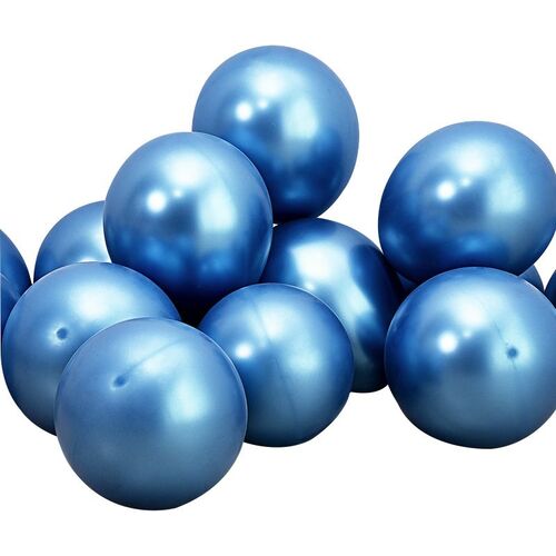 12" Chrome Balloons Blue  10 pk 30cm