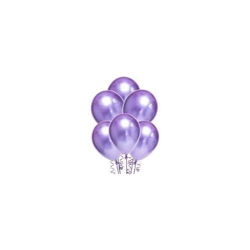 10 Chrome Balloons Purple