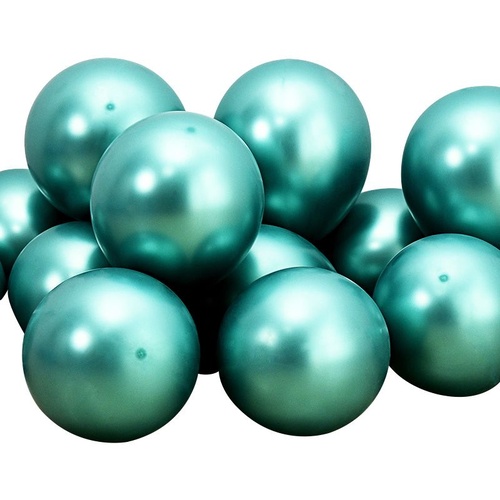 10 Chrome Balloons Green 12 inch 30cm
