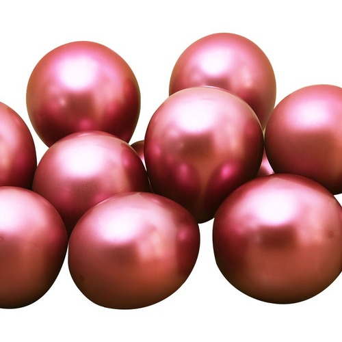 12" Chrome Balloons Rose Red  10pk 30cm