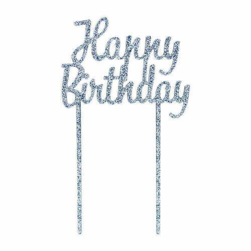 HAPPY BIRTHDAY Cake Picks-blue