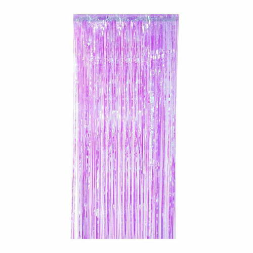 Metallic Iridescent Rainbow  Foil Fringe Party Door Curtain 1mx2m 1pc