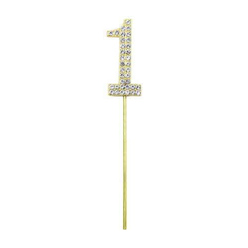 Gold Diamante Number 1 Cake Topper