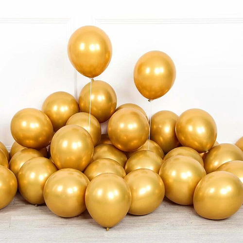 Chrome Gold Balloons 50pk 30cm (12")