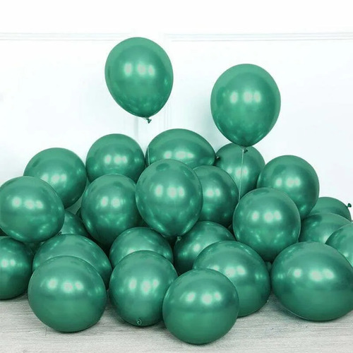 Chrome Dark Green Balloons 50pk 30cm (12")