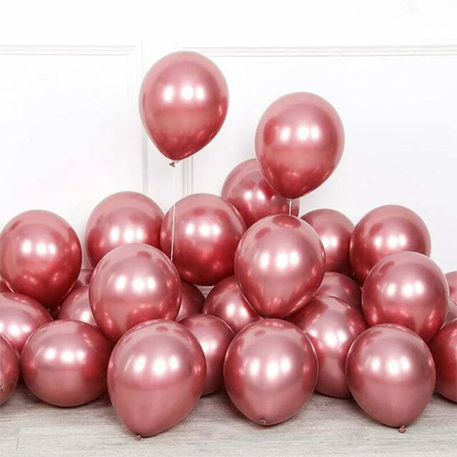 Chrome Rose Red Balloons 50pk 30cm (12")