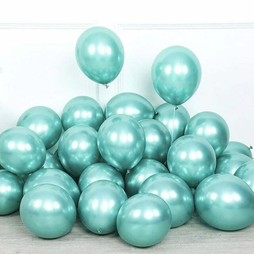 12" Chrome Balloons Green 50PK