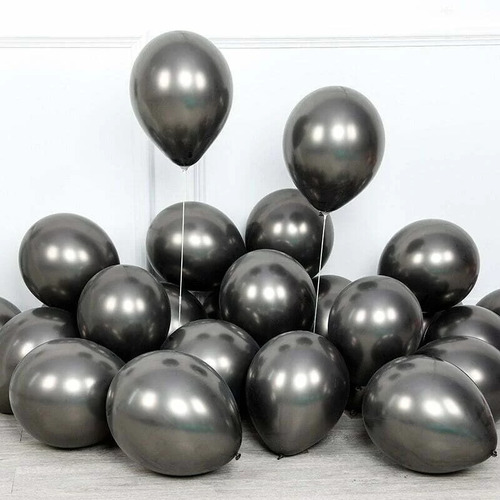 Chrome Balloon Black 12" 50PK