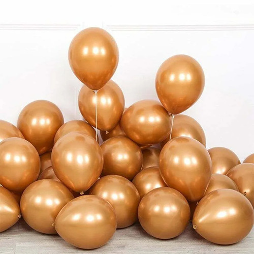 12" Chrome Balloons Bronze 50PK