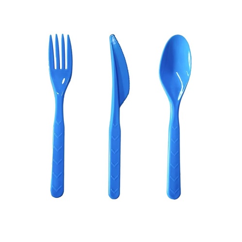 Blue Cutlery Set 18PK Reusable