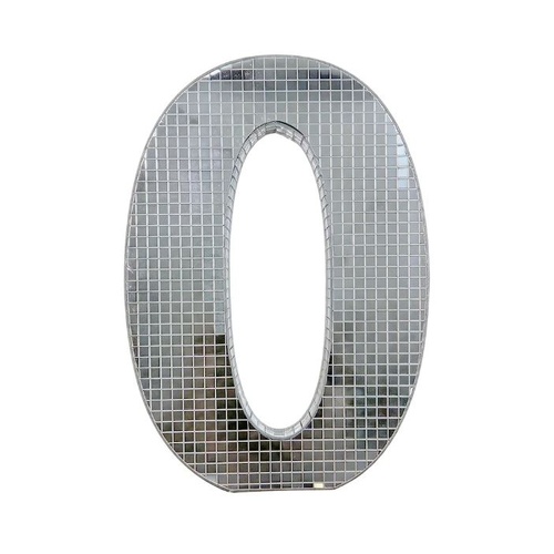 20cm Disco Number 0 Decoration Silver Mirror Party 1PC