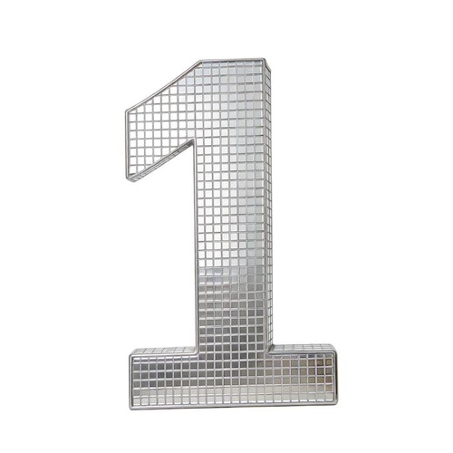 20cm Disco Number 1 Decoration Silver Mirror Party 1PC