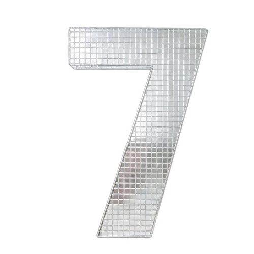 20cm Disco Number 7 Decoration Silver Mirror Party 1PC