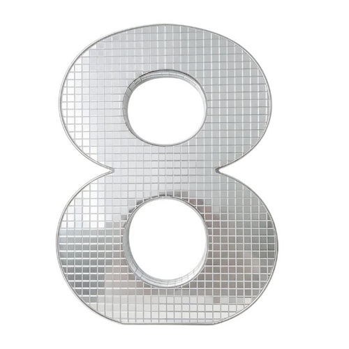 20cm Disco Number 8 Decoration Silver Mirror Party 1PC