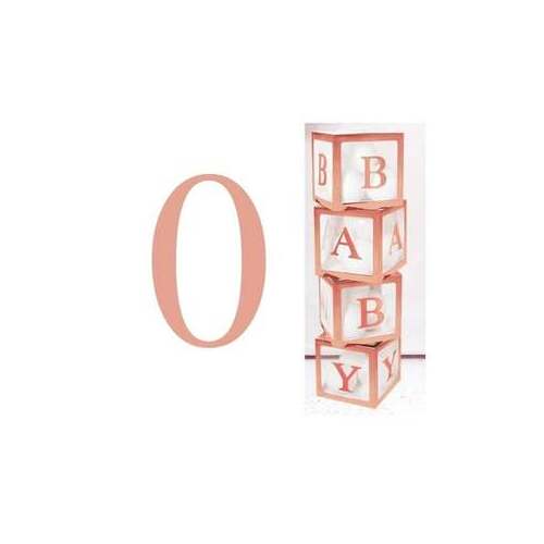 Balloon Box Number Stickers Rose Gold 2pk [Number: 0]