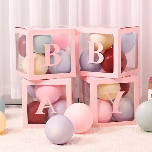 Balloon Box Pink Letter - BABY
