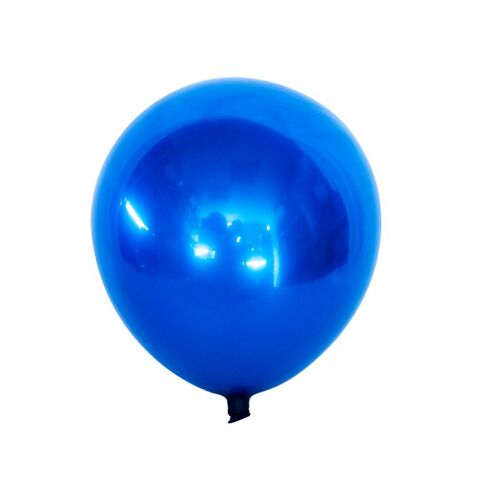 12" Double Layer Chrome balloon Cambridge Blue 10pk