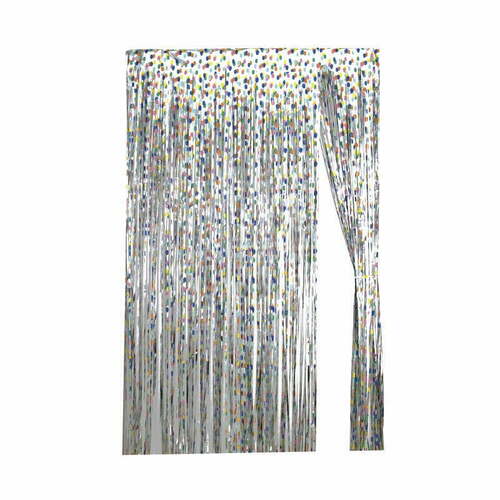 Metallic Colourful Dot Fringe Party Door Curtain 200cmx200cm