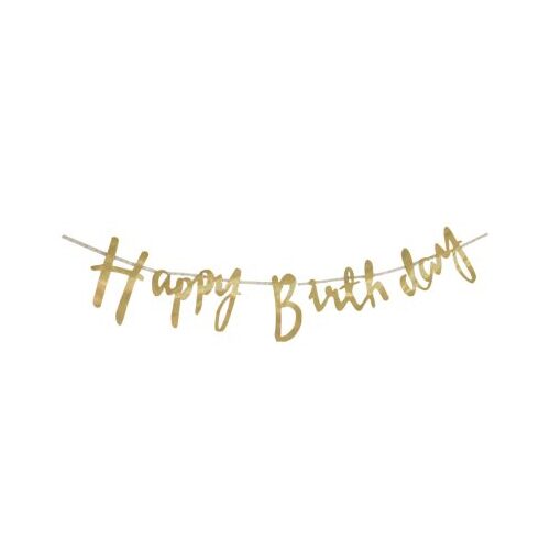 Happy Birthday Gold Banner 2M 1PC