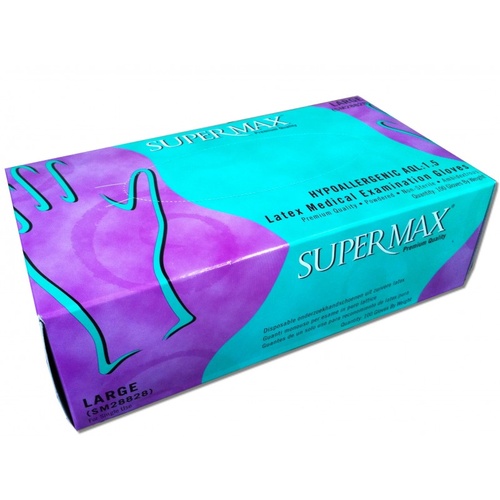 SuperMax Premium Latex Powdered Gloves Extra Small 100pk