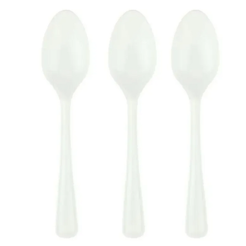 Reusable Plastic Dinner Spoons 50PK