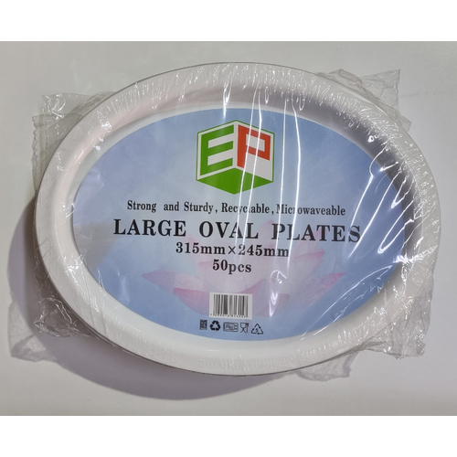 EP Heavy Duty Large Oval Plates 315mm x 245mm 25pk