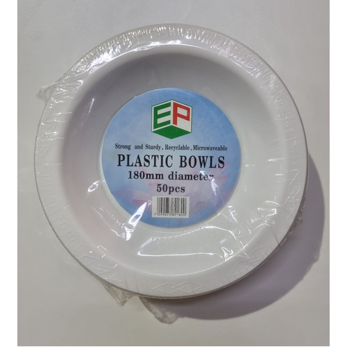 EP Plastic Plates 7 Inch Bowl 180mm 50PC